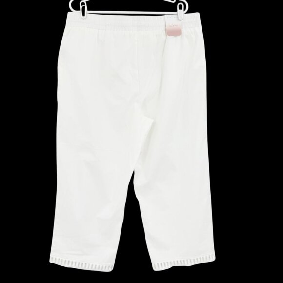 Palm Rio Womens Pull-on Elastic/Drawstring Stretch Poplin White Capris Sz XL NWT - Picture 2 of 11